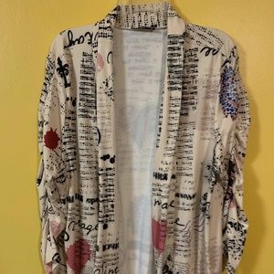 Graphic Print Plus Size Loose Cardigan